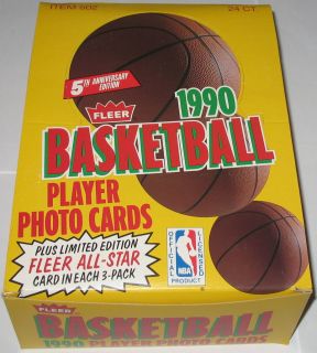 1990 FLEER BASKETBALL RACK PACK BOX   24 PACKS   LOOK FOR THE ALL
