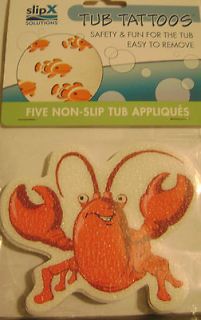 NEW Red Lobsters Bathtub Bath Tub Treads Non Slip Appliques Sticker
