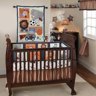 Sports Themed 4p Baby Boy Cheap Discount Nursery Crib Bedding Set