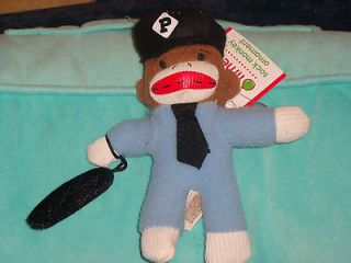 POLICE BATON UNIFORM OFFICER Sock Monkey Christmas ornament Doll
