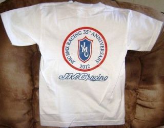 White JMC Racing 35th Anniversary Bayside BMX T Shirts Childs S M L