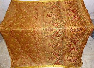 Brown Pure Silk Vintage Sari Saree Fabric Good Quality Cheap FREFREE