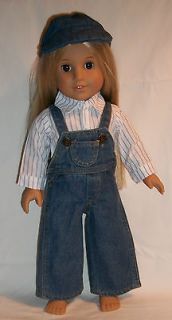 American Girl Battat 18 Doll Denim Jeans Overalls boy Outfit Lot