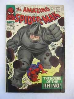 AMAZING SPIDER MAN #41 MARVEL 1966 The Horns Of The Rino