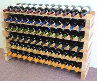 Modular Wine Rack 48 144 Bottles Solid Beachwood Racks