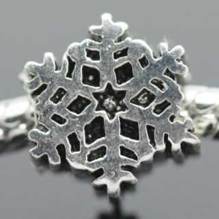Snowflakes Silver European Charm Bead for Bracelet/Neckl​ace #119 A1