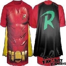 Batman Robin Body Costume With Cape Officially Licensed Adult Shirt S