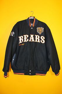 New NFL New Chicago Bears bomber style wool jacket coat mens L