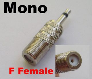 Female Jack To 3.5mm 1/8 Male Plug Mono Coaxial Audio Adapter