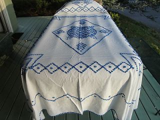 Hand Tufted Vintage CANDLEWICK BEDSPREAD ROYAL TUFTS on MUSLIN