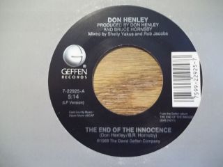 DON HENLEY THE END OF THE INNOCENCE 45 RPM