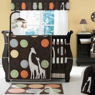 Cheap Neutral Giraffe Baby Crib Bedding  Modern Jungle Nursery Set