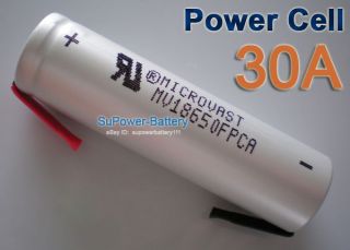 LiFePO4 18650 battery 3.2V 30A 1100mAh Power Battery Cell LiFe w/ tabs