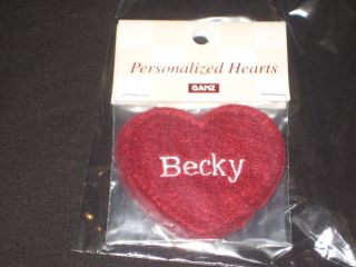 Ganz My Very Own Angel NEW Red Felt Name Heart Craft Ornament   BECKY