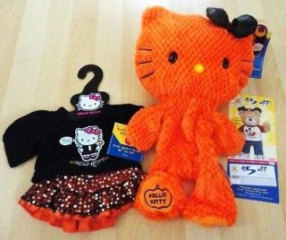 Build a Bear Limited Edition Orange Hello Kitty + Halloween Dress + $5