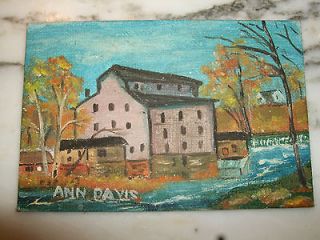 Vintage oil painting signed Ann Davis Mansfield Mill Park County