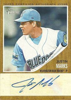 JUSTIN MARKS Auto 2011 Topps Heritage Minor League AS #414/861 rc