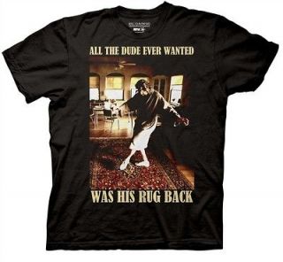 New The Big Lebowski All the dude ever wanted was his rug back Movie T