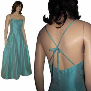 SATIN SOUTHERN BELLE GOWN by Chetta B Evenings * LowBack AQUA 10