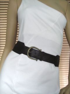 Waspie Cinch Waist Belt in Vintage Dark Brown Leather Look 10 12 14 18