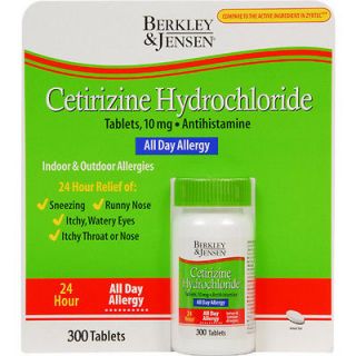 Berkley & Jensen 10mg Cetirizine Hydrochloride Antihistamine 300 Ct