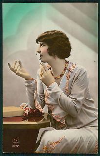 Pretty Deco Lady Fantasy Glamour letter original vintage 1920s photo