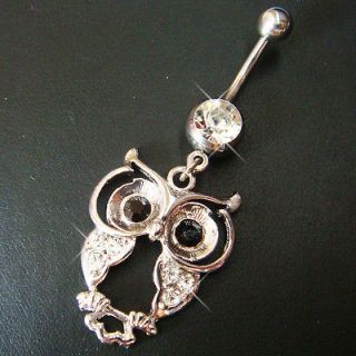 10mm Owl Belly Button Navel Rings Ring Bars Body Piercing Jewelry D92