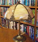 Antique Bent Slag Glass Lamp Miller Bradley Hubbard Pittsburgh Empire