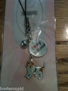 LOVE MY (type of dog) Purse/Cell Phone CHARM w BELL