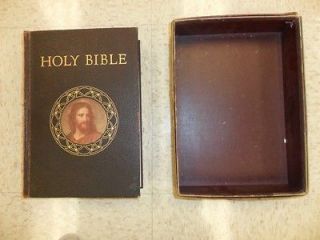 Newly listed 1953 CATHOLIC DOUAY BIBLE, ORIGINAL CASE, GOLD TIPPED