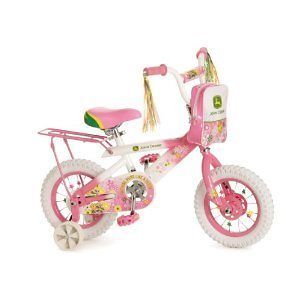 Deere 12 Girls Preschool Toddler Beginner Training Wheels Bike Pink