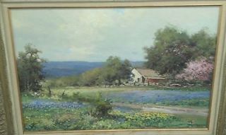 Robert W. Wood Original Painting Texas Hill Country with Lupin