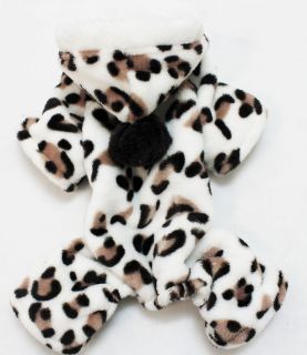 Soft Warm Dog Pet Clothes Pants Leopard Jumpsuit Size XS,S,M,L,XL For