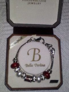 BELLA PERLINA RED BEAD AND CRYSTALS BRACELET ***MUST SEE NWT***