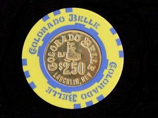 COLORADO BELLE, LAUGHLIN $2.50 COIN IN CENTER (CIC)   UNCIRCULATED