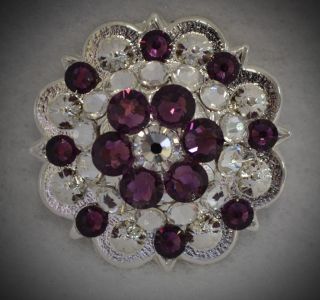 Berry Concho ~ Handcrafted with Purple and Clear Swarovski Elements