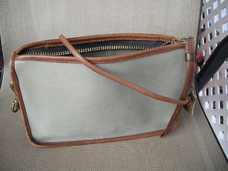 Rare and Unique Twill and Leather Genuine Coach Basic Bag Zip Clutch