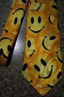 Big Smiley Faces Happy Faces All Over A Brand New 100% Polyester Tie
