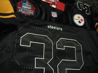 32 Franco Harris Pittsburgh Steelers w/HOF Patch sewn Jersey 50 black