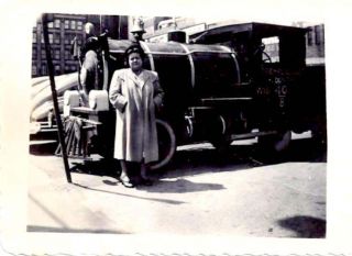 & Trempealeau Co. WI fire truck (?) with bell 1948 vernacular photo