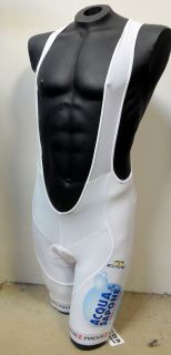 2012 Acqua & Sapone Team Cycling BIB SHORTS (white)   Made in Italy by