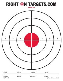 150 RED BULLSEYE Shooting Targets (3 8.5x11 PADS OF 50) NEW