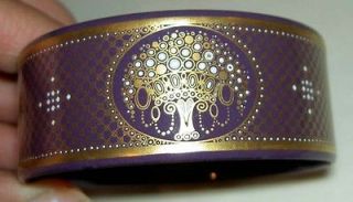 Authentic MICHAELA FREY WILLE Purple 24K Gold Tree Motif 1+ Wide
