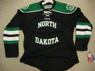 UND North Dakota Hockey Jersey Black Reebok Replica Fighting Sioux
