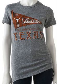NWT UT Texas Longhorns Light weight Cotton Blend Gray Pennant T Shirt