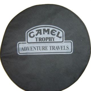 SpareCover® Brawny Series   CAMEL Trophy Black Denim Vinyl Tire Cover