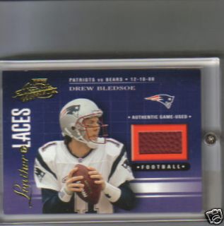 2001 PLAYOFF LEATHER LACES CARD DREW BLEDSOE PATRIOTS