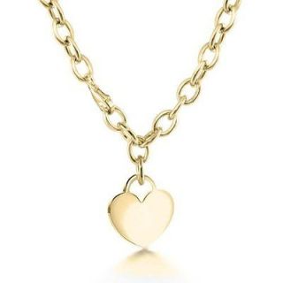 Bling Jewelry 18K Gold Vermeil Heart Tag ID Charm Necklace (NEW)
