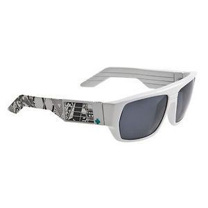 Spy Optic Sunglasses Blok White Crazy Print Grey Lens CO