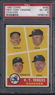 PSA 6   1960 Topps #465 Bill Dickey/Houk/Crosetti/Lopat NY Yankees